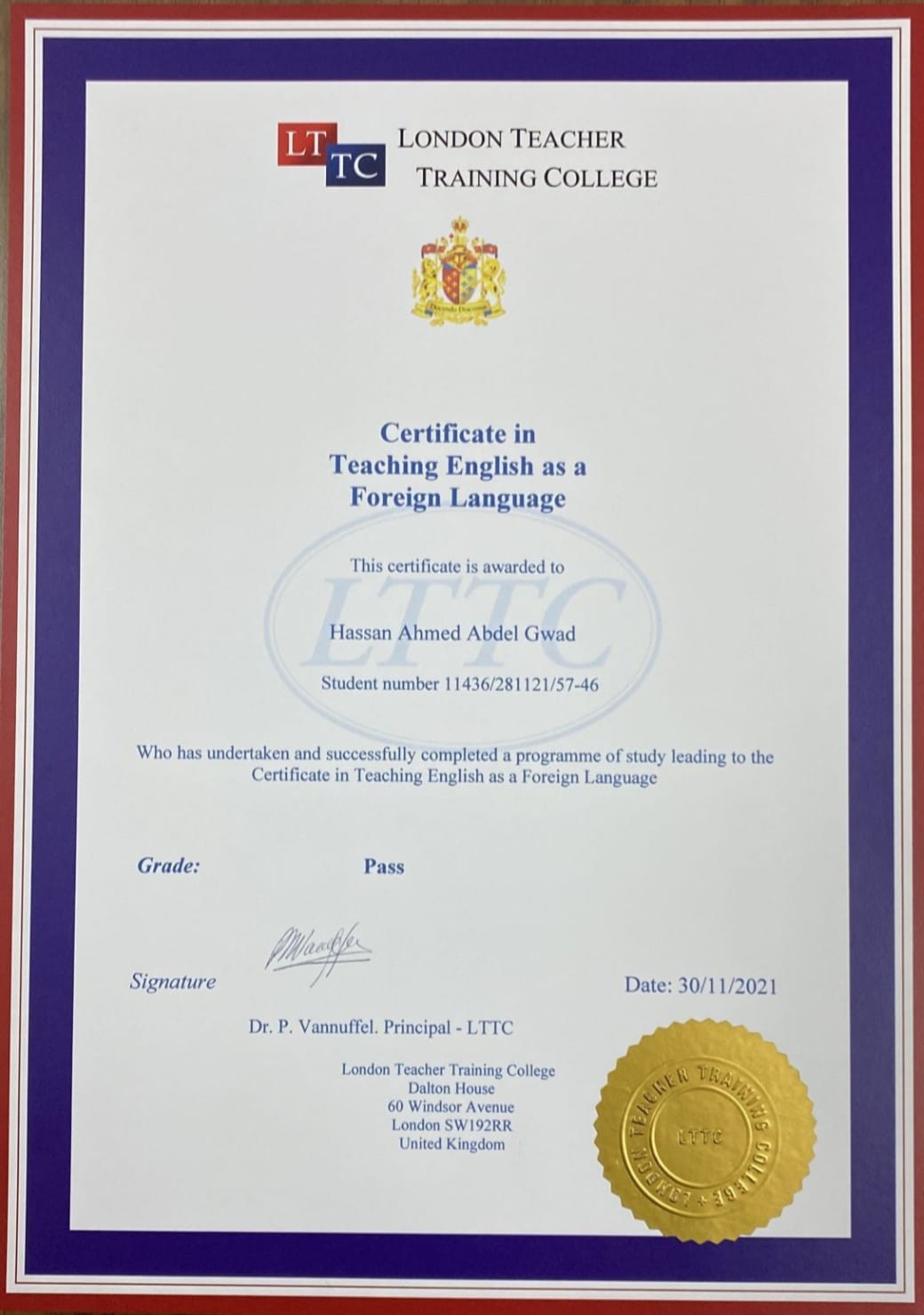 TEFL (London Teacher Training College)